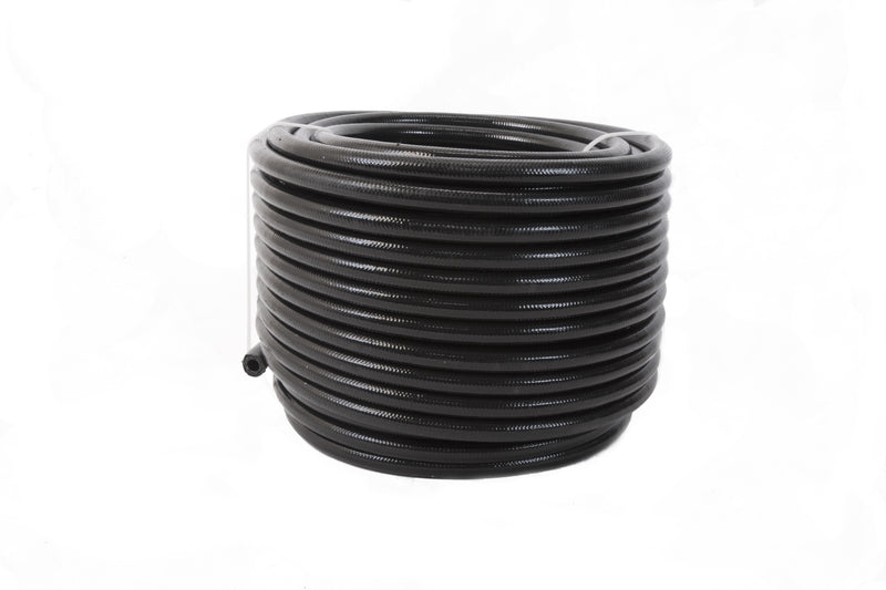 AEROMOTIVE 10an PTFE S/S Braided Hose 16ft Black Jacketed 15338