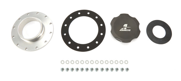 AEROMOTIVE Fillcap Screw-on 3in Dia 12-Bolt Flange - Black 18727