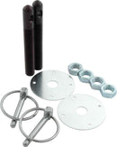 ALLSTAR PERFORMANCE Alum Hood Pin Kit 1/2in with 1/4in Clips Black ALL18504