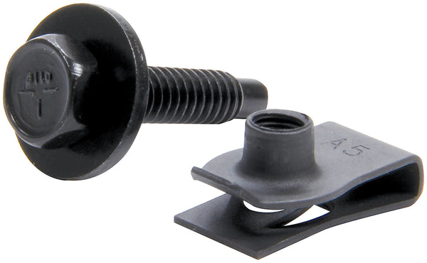 ALLSTAR PERFORMANCE Body Bolt Kit w/ Clips 50pk Black ALL18558-50