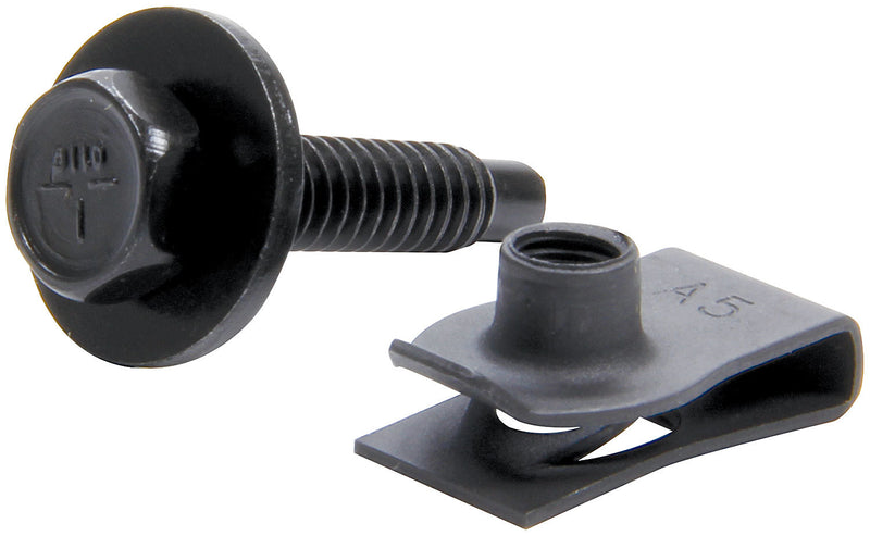 ALLSTAR PERFORMANCE Body Bolt Kit w/ Clips 50pk Black ALL18558-50