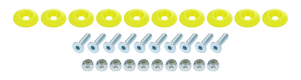 ALLSTAR PERFORMANCE Countersunk Bolt Kit Fluorescent Yellow 10pk ALL18688