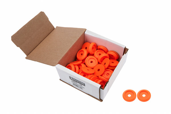 ALLSTAR PERFORMANCE Body Bolt Washer Plastic Fluorescent Orange 50pk ALL18854-50