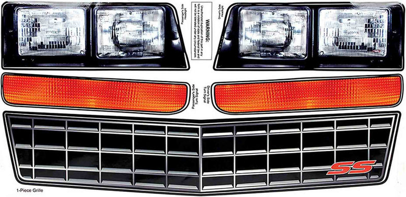 ALLSTAR PERFORMANCE M/C SS Nose Decal Kit Stock Grille 1983-88 ALL23014