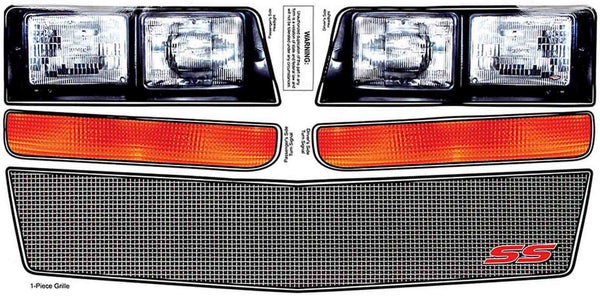 ALLSTAR PERFORMANCE M/C SS Nose Decal Kit Mesh Grille 1983-88 ALL23038