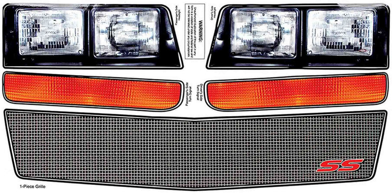 ALLSTAR PERFORMANCE M/C SS Nose Decal Kit Mesh Grille 1983-88 ALL23038