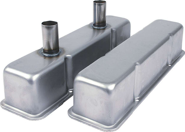 ALLSTAR PERFORMANCE Valve Covers SBC Steel Raw w/Tubes ALL26143