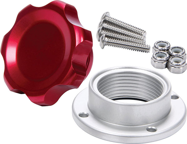 ALLSTAR PERFORMANCE Filler Cap Red with Bolt-In Alum Bung Small ALL36182