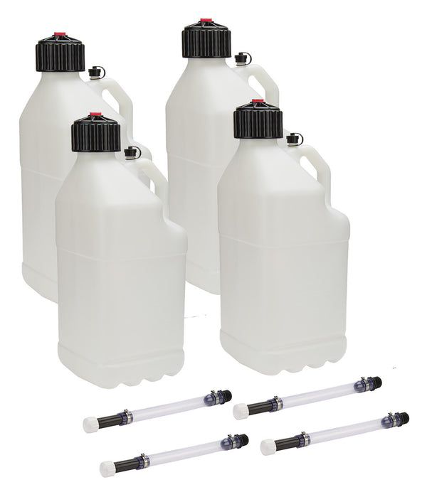 ALLSTAR PERFORMANCE Utility Jug 5 Gal w/ Filler Hose Clear 4pk ALL40120-4