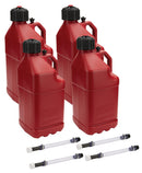 ALLSTAR PERFORMANCE Utility Jug 5 Gal w/ Filler Hose Red 4pk ALL40121-4