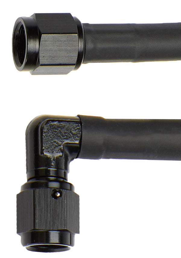 ALLSTAR PERFORMANCE Coated Braided Line 21in #4 Hose -4 90 Deg/-4 Str ALL48403