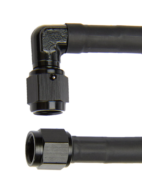 ALLSTAR PERFORMANCE Coated Braided Line 24in #4 Hose -4 90 Deg/-4 Str ALL48404