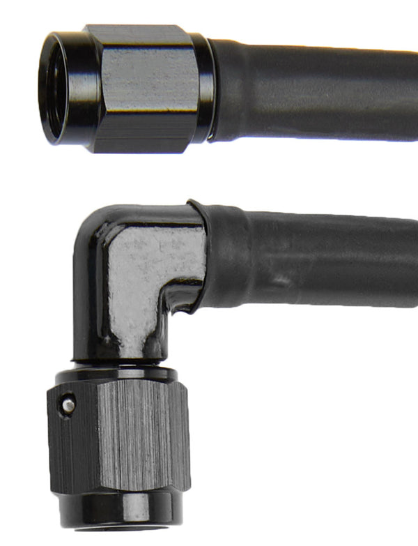 ALLSTAR PERFORMANCE Coated Braided Line 30in #3 Hose -3 90 Deg/-3 Str ALL48420