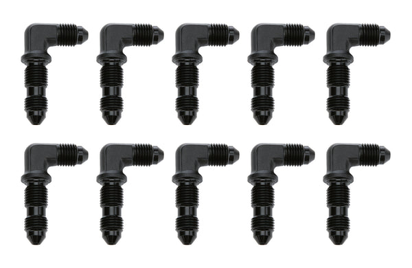 ALLSTAR PERFORMANCE 90 Degree Bulkhead -3 Black 10pk ALL50094-10
