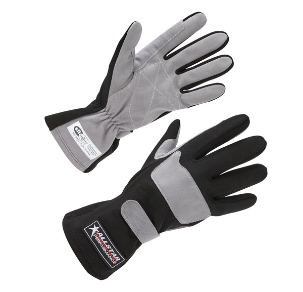 ALLSTAR PERFORMANCE Driving Gloves SFI 3.3/1 S/L Black/Gray Small ALL911011