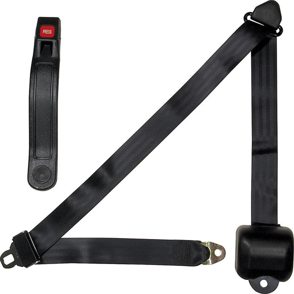ALLSTAR PERFORMANCE Seat Belt Retractable 3pt Black ALL98115