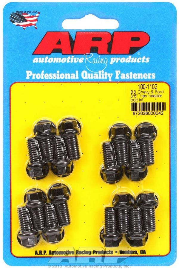 ARP Header Bolt Kit - 6pt. 3/8 x .750 UHL (16) 100-1102