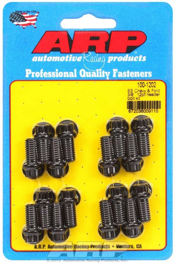 ARP Header Bolt Kit - 12pt. 3/8 x .750 UHL (16) 100-1202