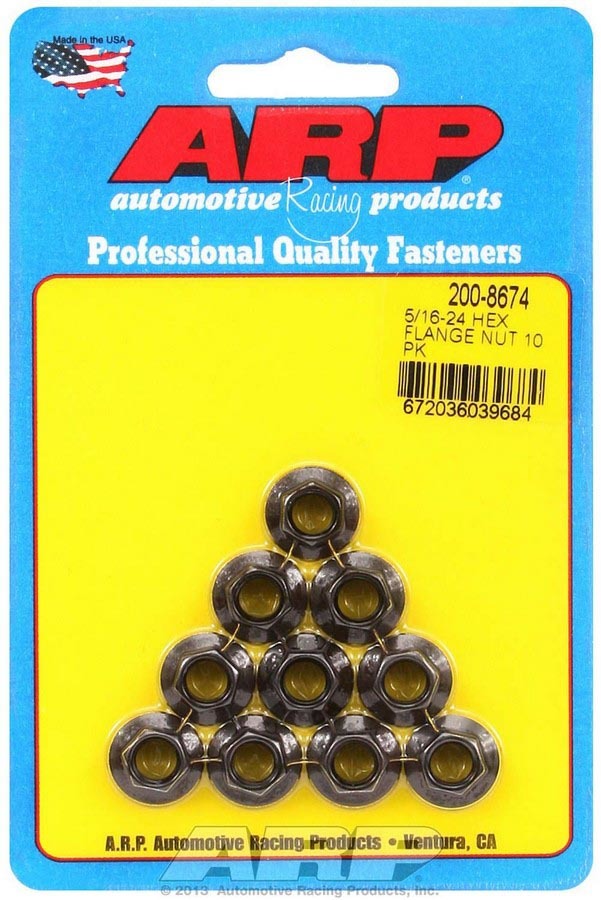 ARP Hex Nut Kit w/Flange 5/16-24 (10pk) 200-8674