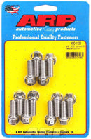 ARP S/S Header Bolt Kit - 3/8 x .875 UHL (12) 400-1106