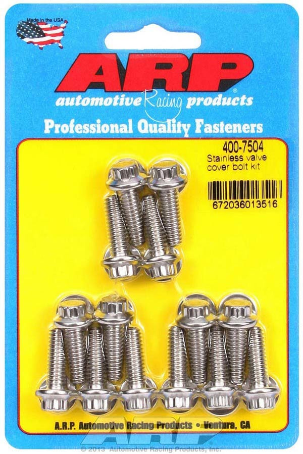 ARP S/S Valve Cover Bolt Kit 1/4in- 20 12pt. (14) 400-7504