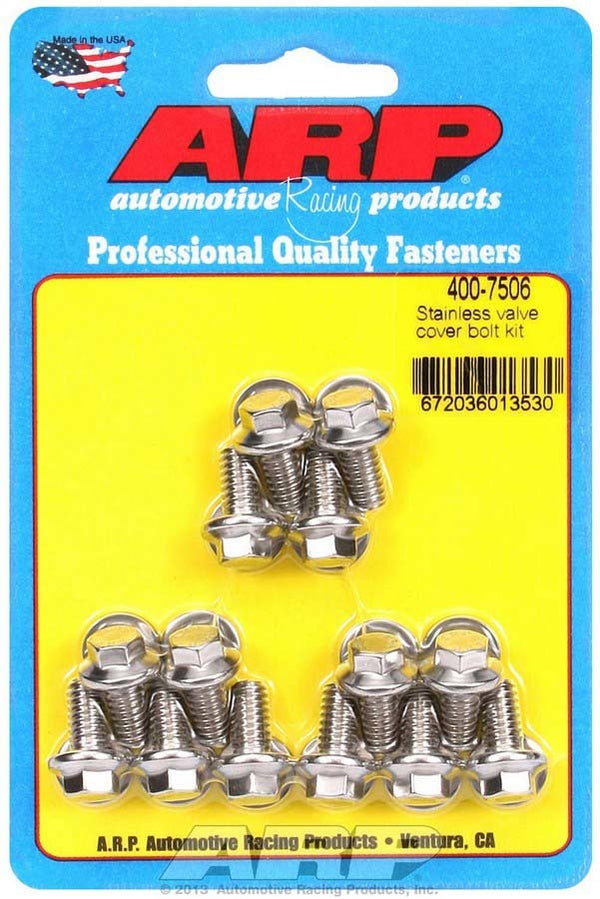 ARP S/S Valve Cover Bolt Kit 1/4in- 20 6pt. (14) 400-7506