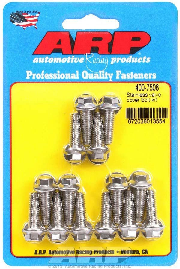 ARP S/S Valve Cover Bolt Kit 1/4in- 20 6pt. (14) 400-7508
