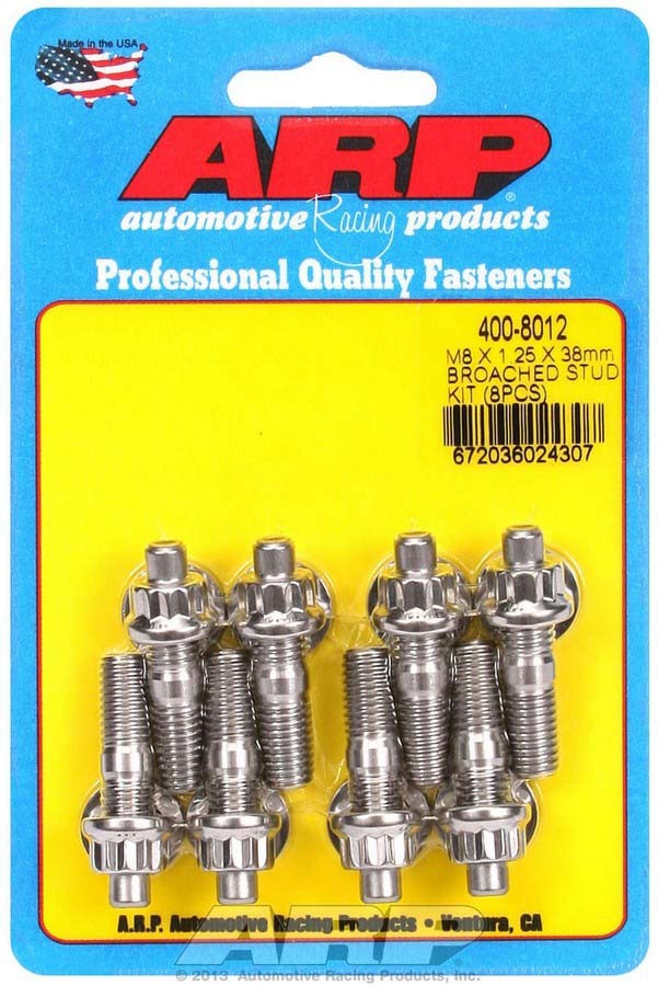 ARP Stud Kit - Broached 8pk 8mm x 1.25 x 38mm 400-8012