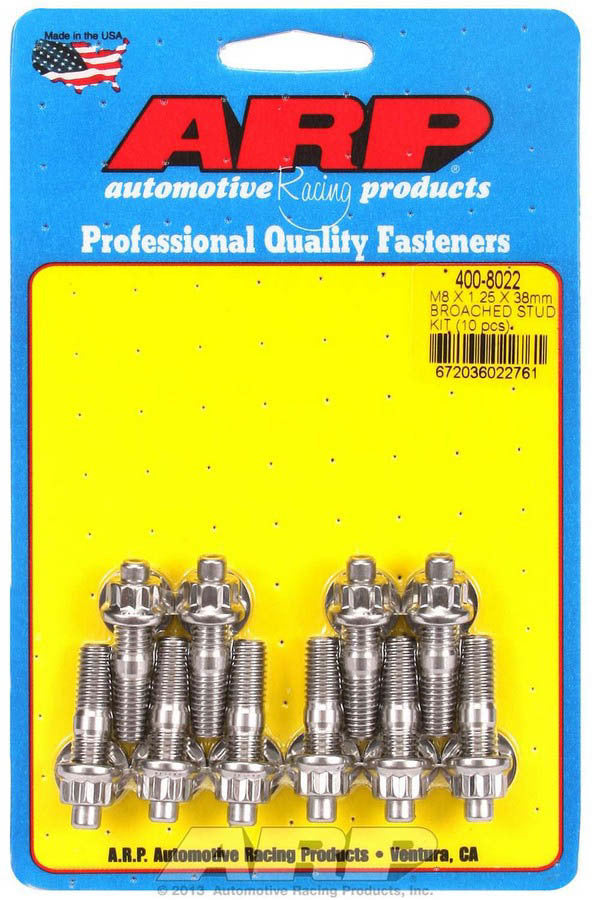 ARP S/S Stud Kit - (10) M8 x 1.25in x 38mm 400-8022