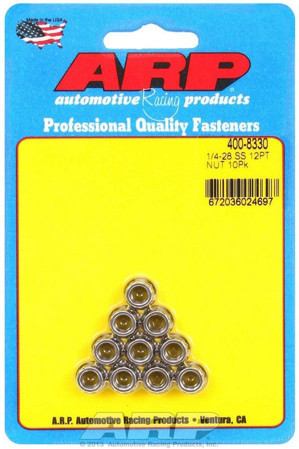 ARP S/S 12pt. Nuts - 1/4-28 (10) 400-8330