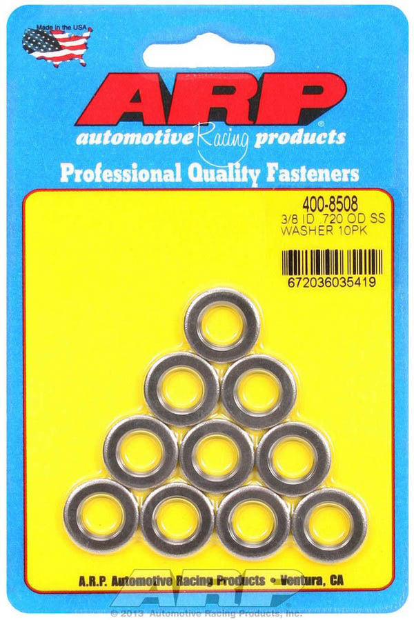 ARP S/S Flat Washers - 3/8 ID x .715 OD (10) 400-8508