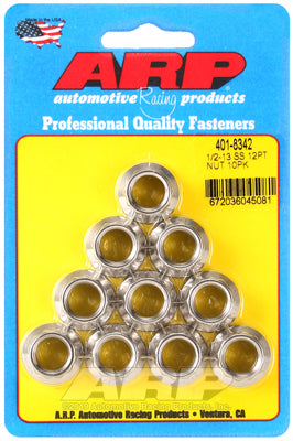 ARP 1/2-13 SS 12pt Nut Kit 10pk 401-8342