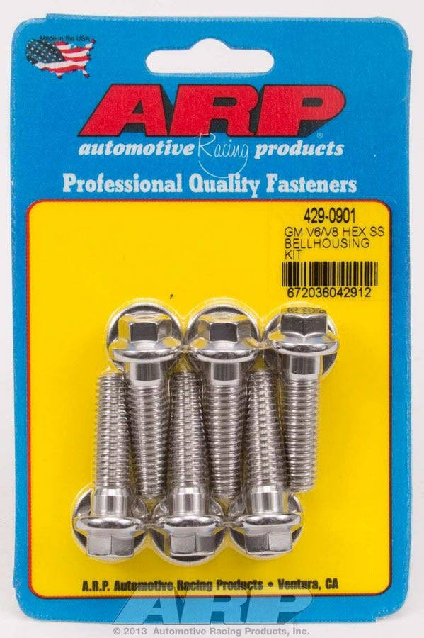 ARP S/S Bellhousing Bolt Kit - 6pt. GM V6/V8 429-0901