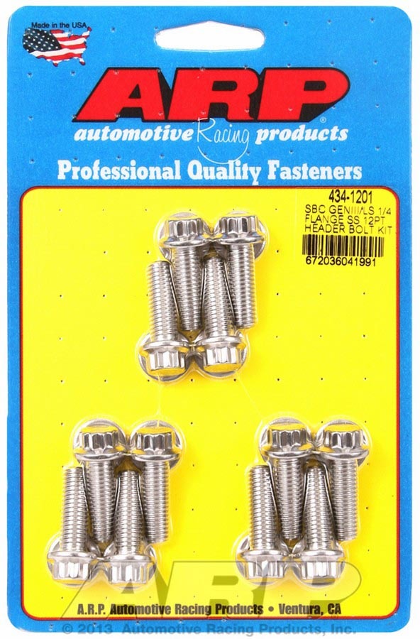 ARP S/S Header Bolt Kit - 12pt. GM LS 434-1201