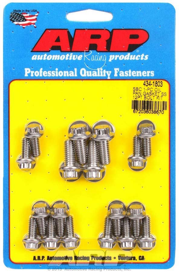 ARP SBC S/S Oil Pan Bolt Kit 12pt. 434-1803