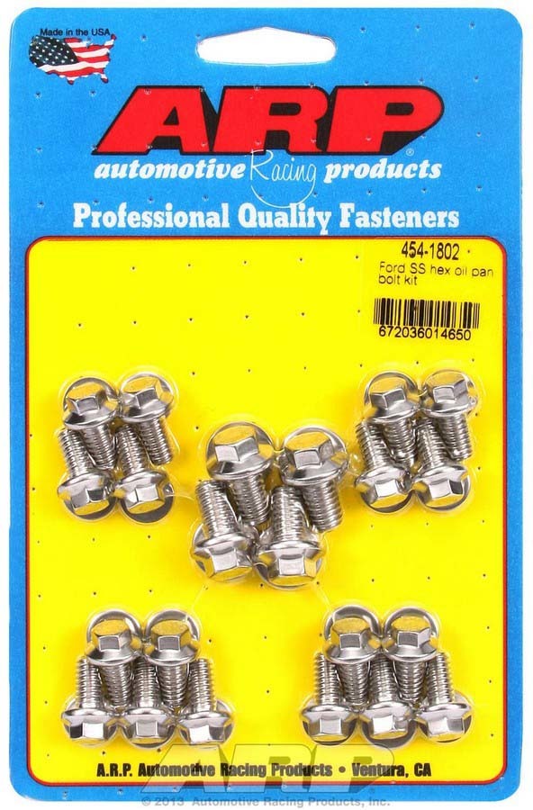 ARP Ford S/S Oil Pan Bolt Kit 6pt. 454-1802