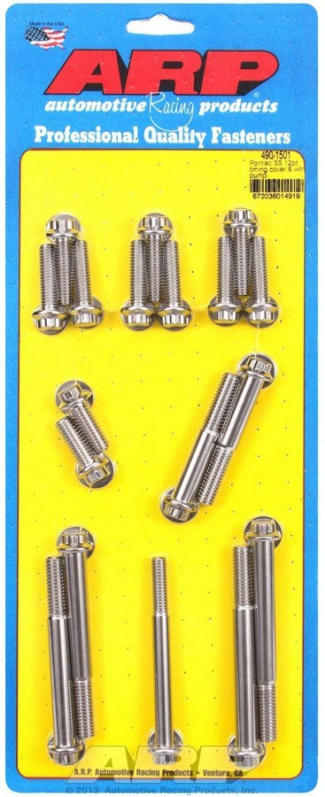 ARP Pontiac S/S Timing Cover Bolt Kit 12pt. 490-1501