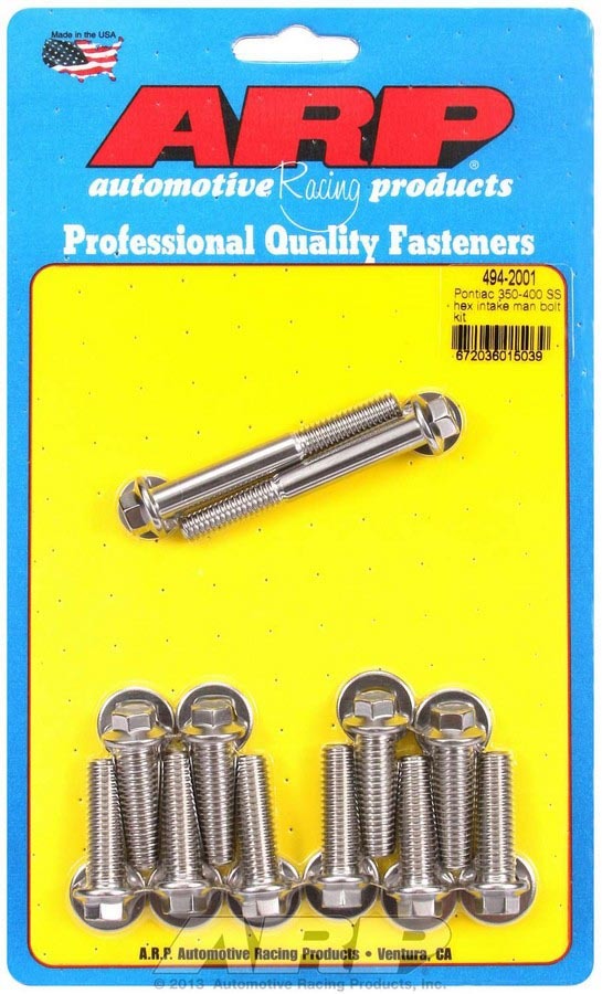 ARP Pontiac S/S Intake Bolt Kit 6pt. 494-2001