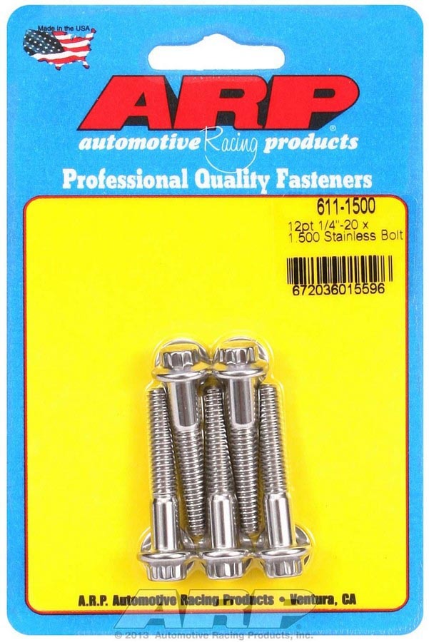 ARP S/S Bolt Kit - 12pt. (5) 1/4-20 x 1.500 611-1500