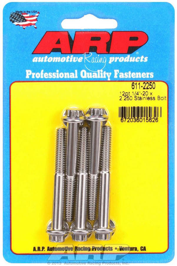 ARP S/S Bolt Kit - 12pt. (5) 1/4-20 x 2.250 611-2250