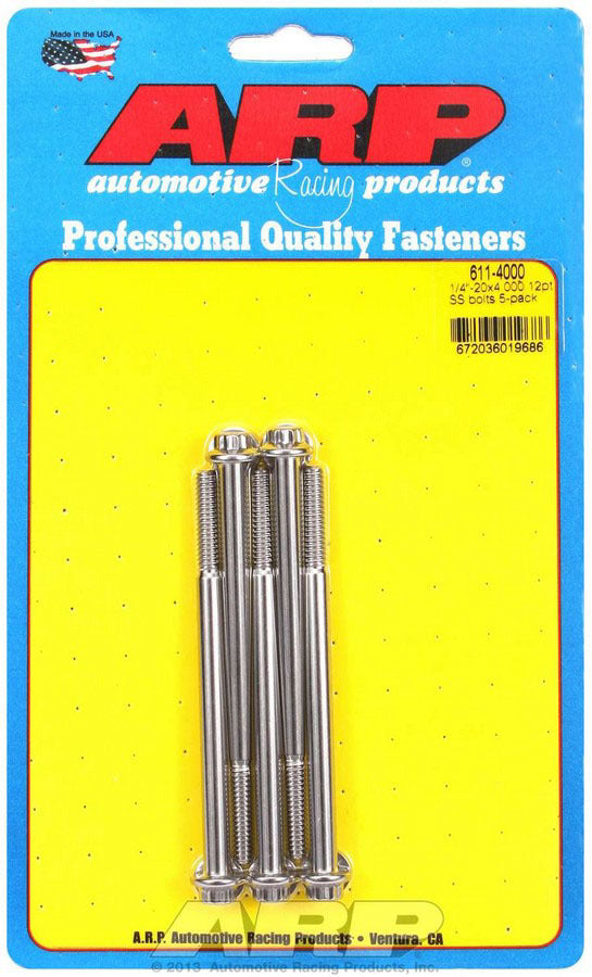 ARP S/S Bolt Kit - 12pt. (5) 1/4-20 x 4.000 611-4000