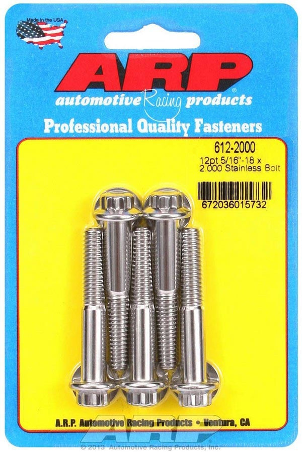 ARP S/S Bolt Kit - 12pt. (5) 5/16-18 x 2.000 612-2000