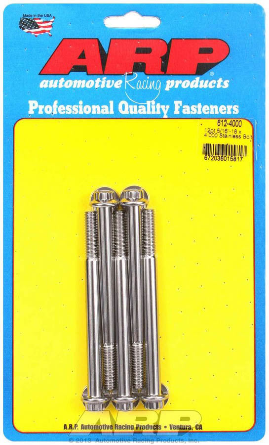 ARP S/S Bolt Kit - 12pt. (5) 5/16-18 x 4.000 612-4000