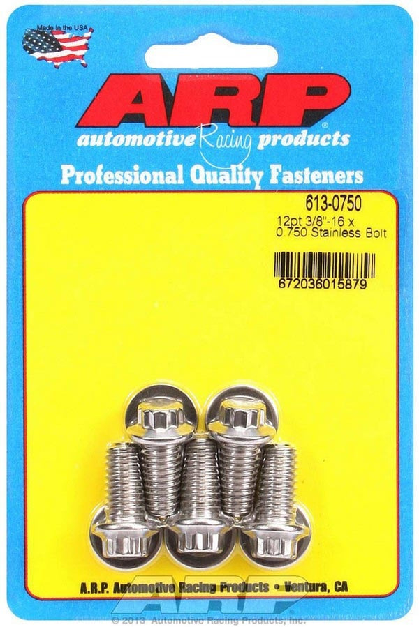 ARP S/S Bolt Kit - 12pt. (5) 3/8-16 x .750 613-0750