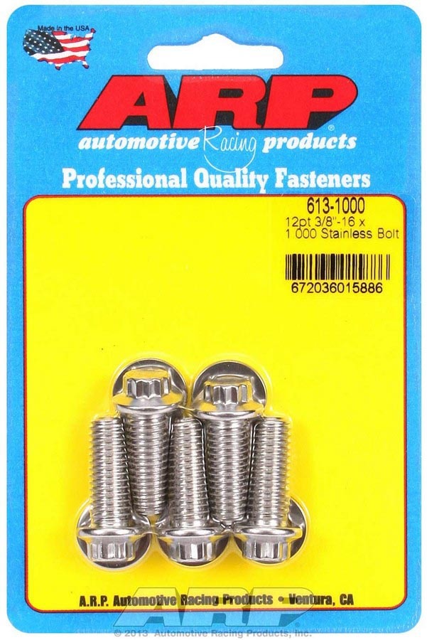 ARP S/S Bolt Kit - 12pt. (5) 3/8-16 x 1.000 613-1000