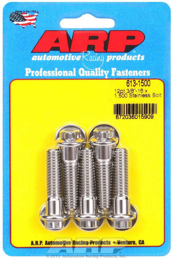 ARP S/S Bolt Kit - 12pt. (5) 3/8-16 x 1.500 613-1500