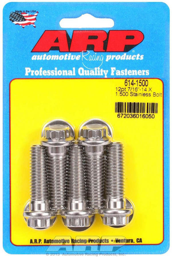 ARP S/S Bolt Kit - 12pt. (5) 7/16-24 x 1.500 614-1500