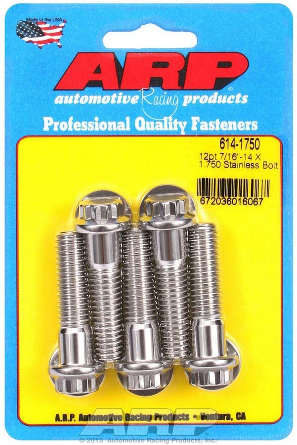 ARP S/S Bolt Kit - 12pt. (5) 7/16-14 x 1.750 614-1750
