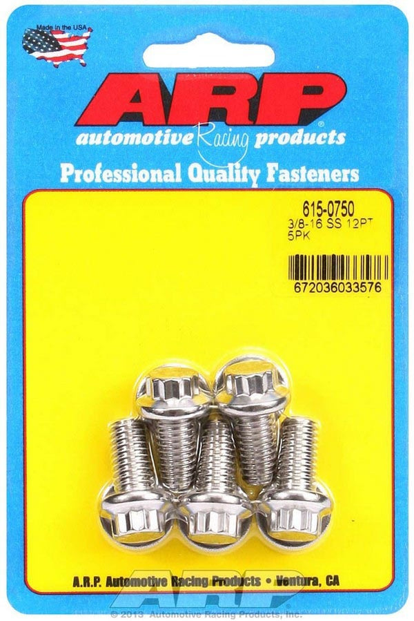 ARP S/S Bolt Kit - 12pt. (5) 3/8-16 x 0.750 615-0750
