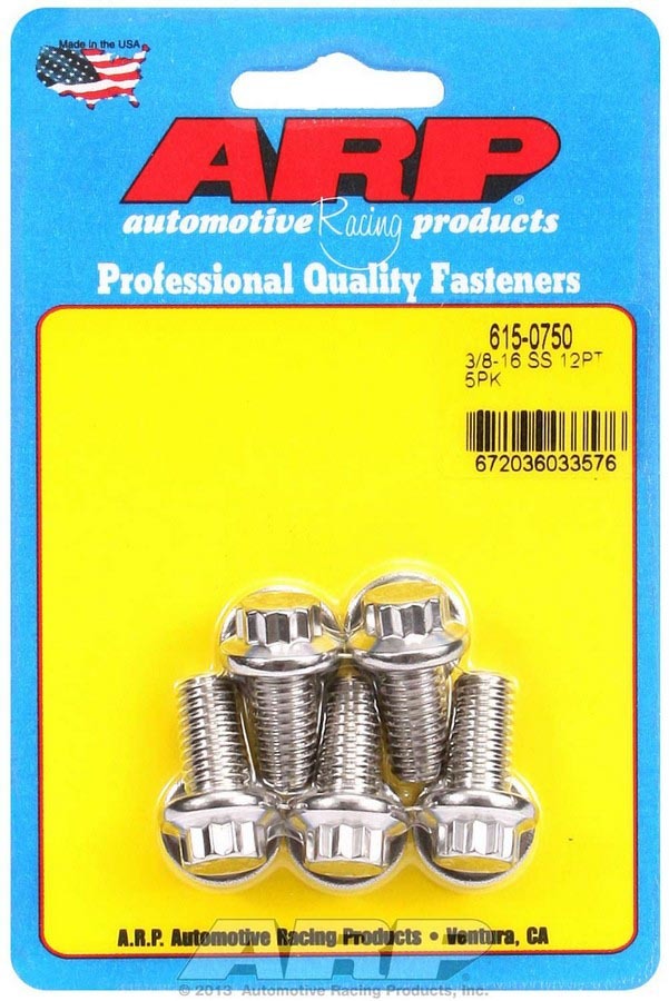 ARP S/S Bolt Kit - 12pt. (5) 3/8-16 x 0.750 615-0750